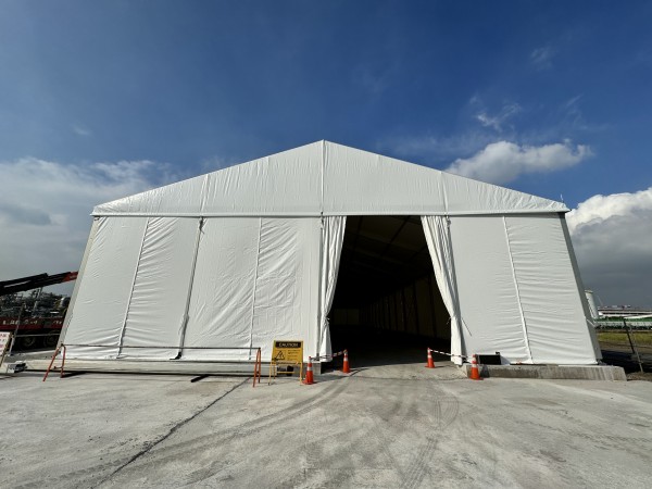 Industrial Warehouse Tent Exterior Front View