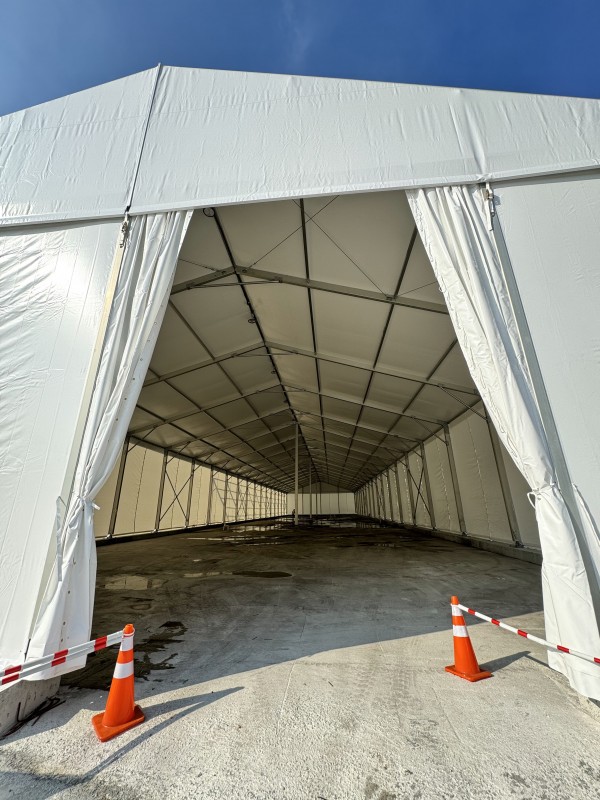 Industrial Warehouse Tent Interior Walkway