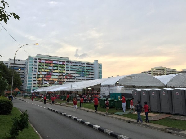 LHS Event Tent Row Along Roadside